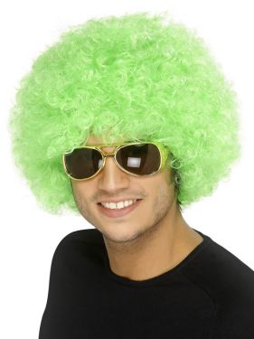 70's Unisex Funky Afro Crazy Clown Wig - Green